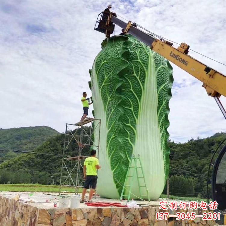 深圳白菜石雕凳-景区园林大型仿真植物景观