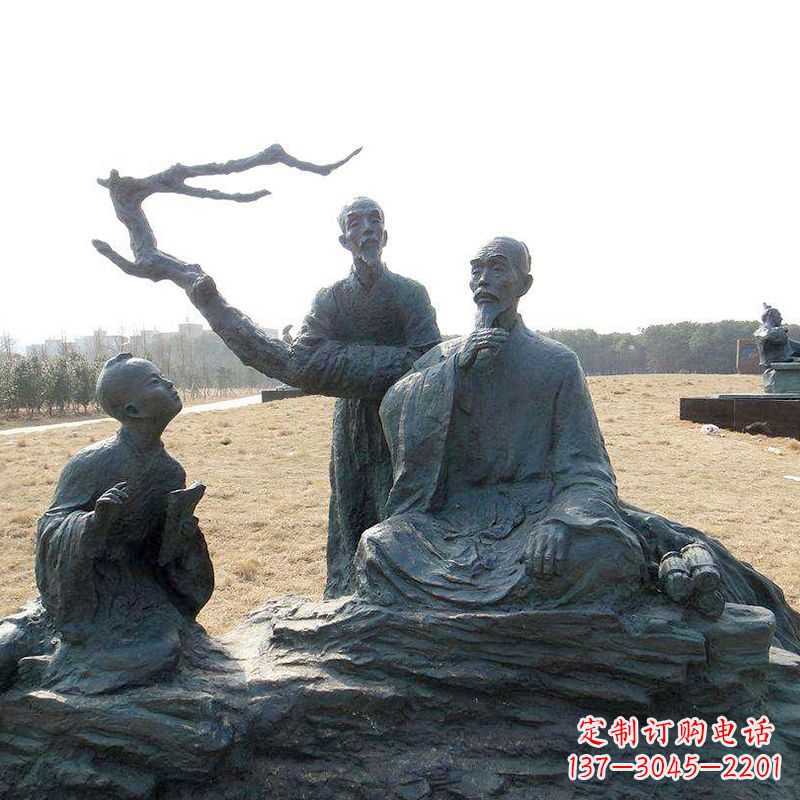 深圳八大山人景观小品雕塑-公园历史名人著名画家朱耷情景雕塑