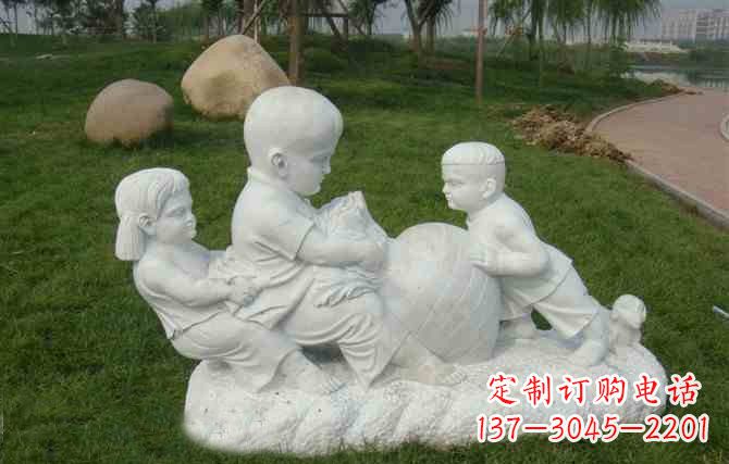 深圳拔萝卜的儿童石雕