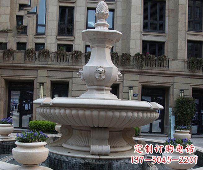 深圳别墅景观石雕大理石喷泉