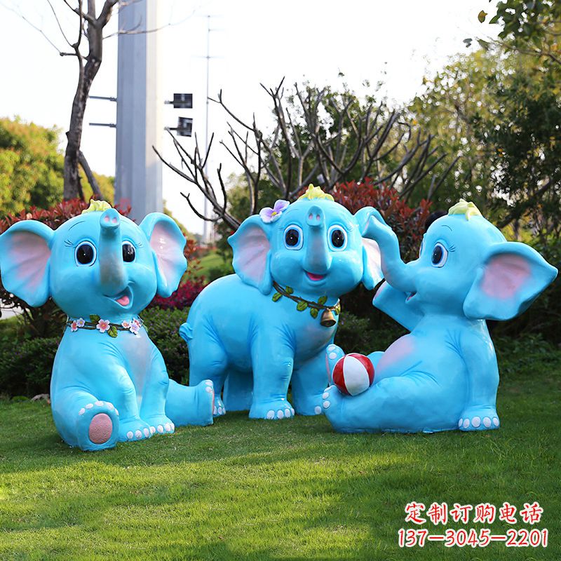 深圳玻璃钢大象雕塑精美的艺术品