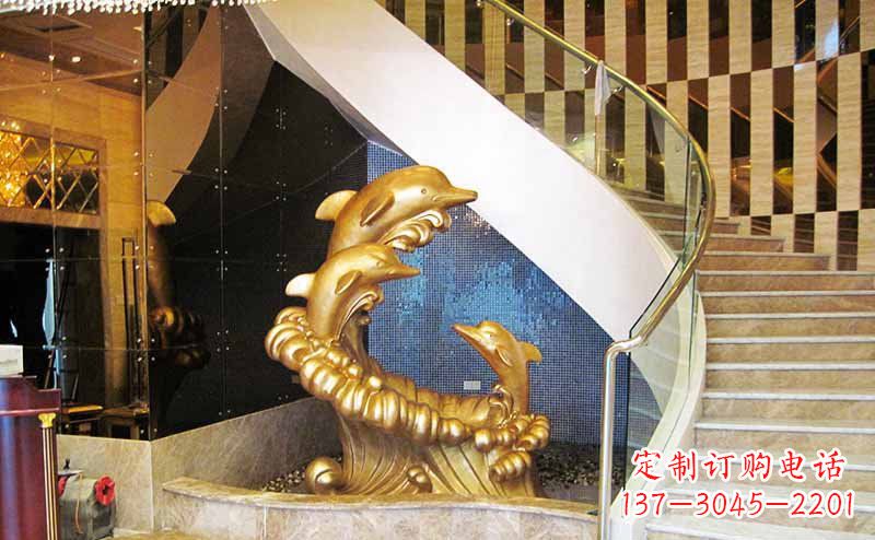 深圳玻璃钢海豚雕塑精美的艺术精品