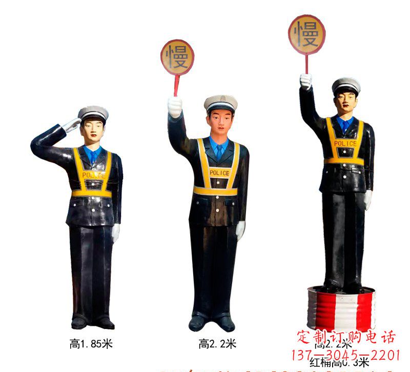 深圳玻璃钢警察雕塑象征警察的英勇