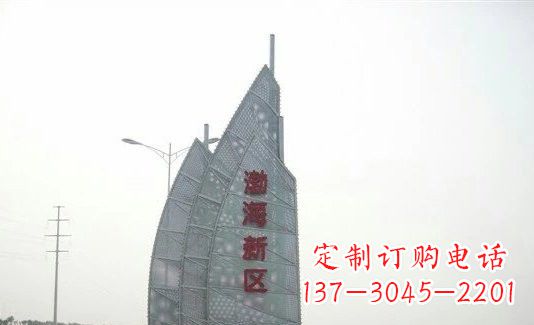 深圳渤海新区精美不锈钢船帆雕塑