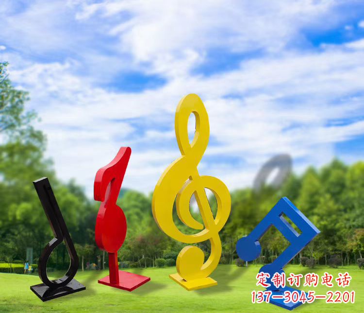 深圳不锈钢彩绘音符雕塑