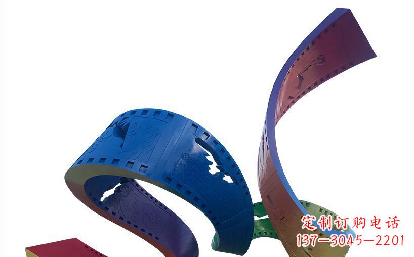 深圳不锈钢彩色胶卷公园雕塑精美的艺术珍品