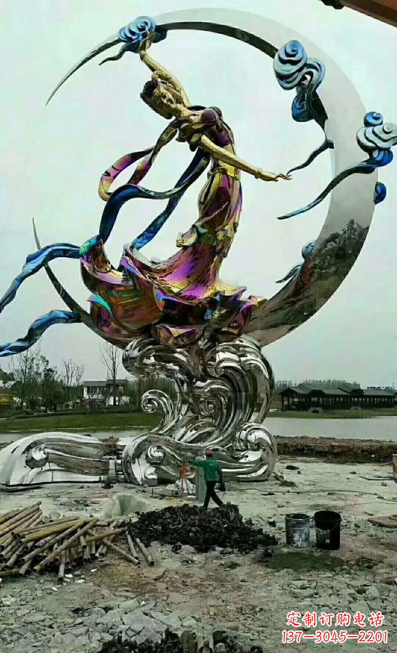 深圳不锈钢嫦娥奔月雕塑1