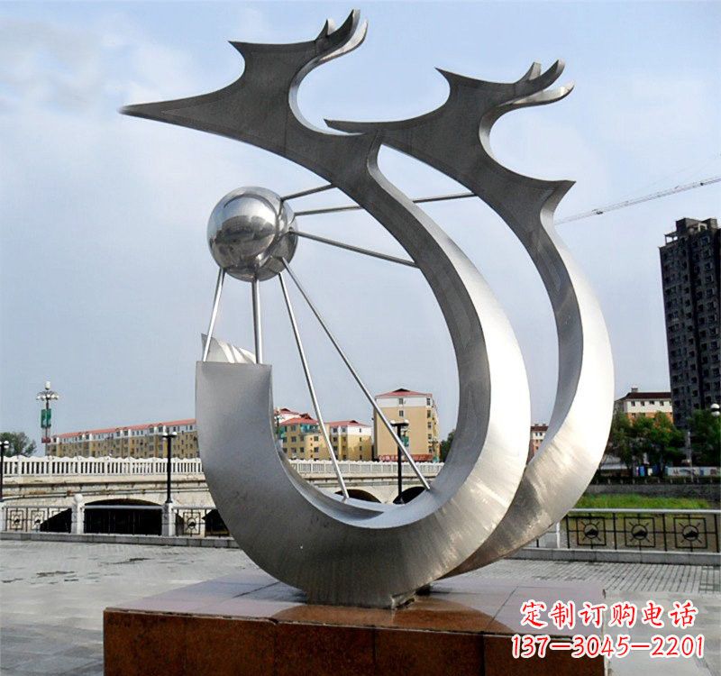 深圳不锈钢双龙戏珠雕塑精美绝伦