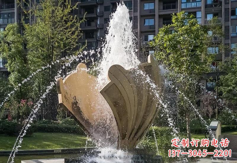 深圳不锈钢贝壳喷泉雕塑精美而又耐用