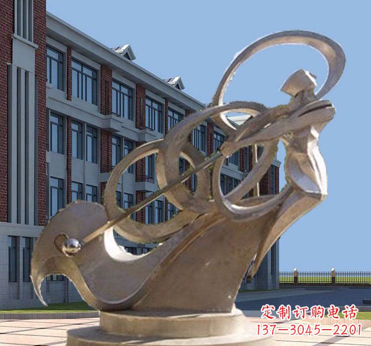 深圳不锈钢抽象打高尔夫球人物雕塑