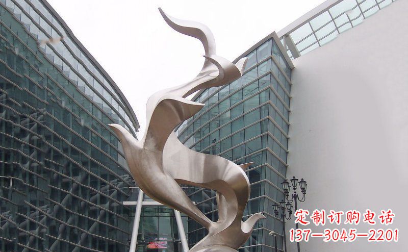 深圳不锈钢抽象大雁鸽子雕塑