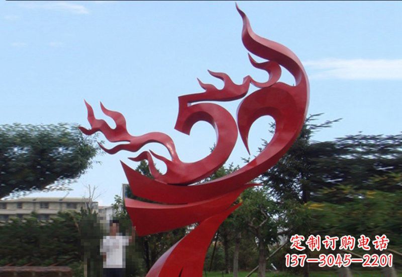 深圳不锈钢凤凰涅槃雕塑——象征着新生