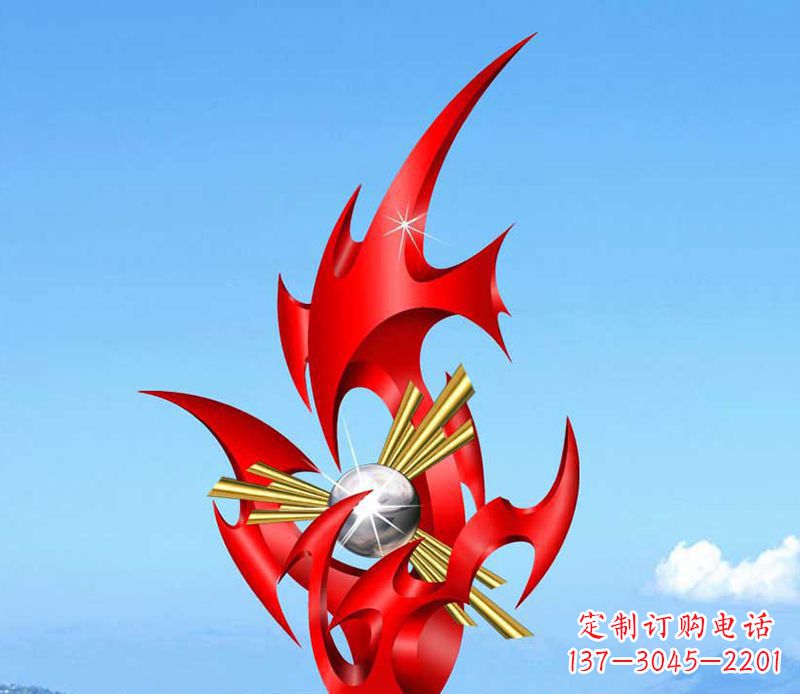 深圳不锈钢火苗雕塑