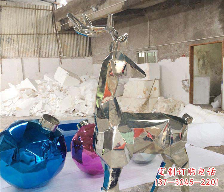 深圳不锈钢梅花鹿雕塑