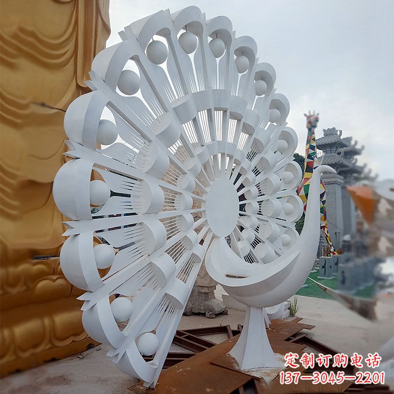 深圳不锈钢抽象孔雀雕塑
