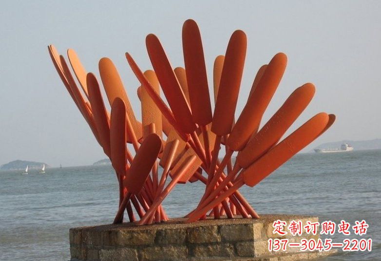 深圳不锈钢船桨雕塑经典的海洋景观