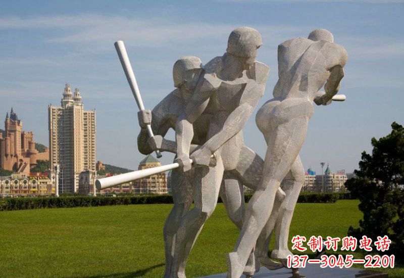 深圳棒球雕塑象征着美好回忆