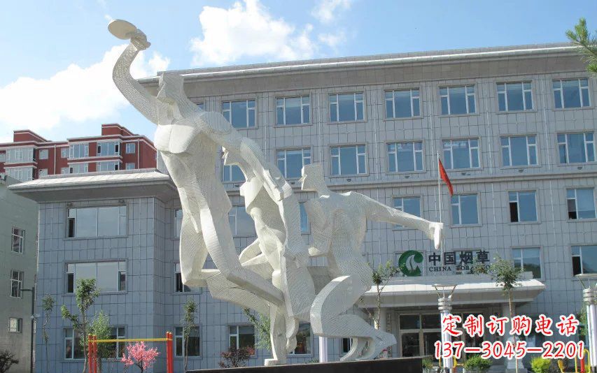 深圳不锈钢打乒乓球人物雕塑