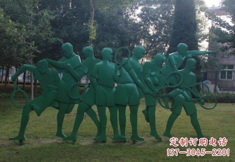 深圳不锈钢羽毛球人物雕塑精美绝伦