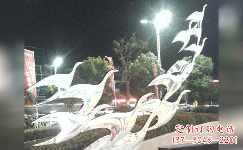深圳不锈钢大雁雕塑 (5)