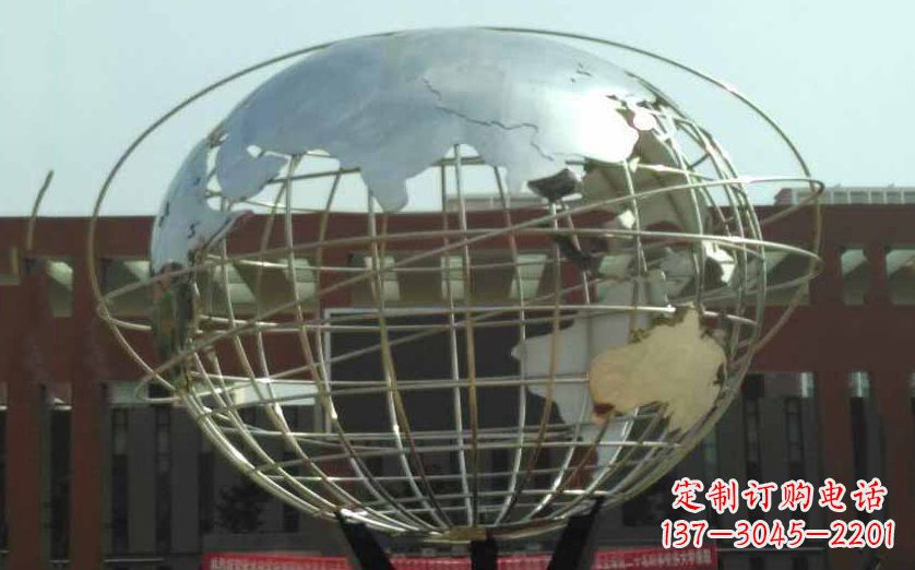 深圳不锈钢地球仪雕塑 (2)