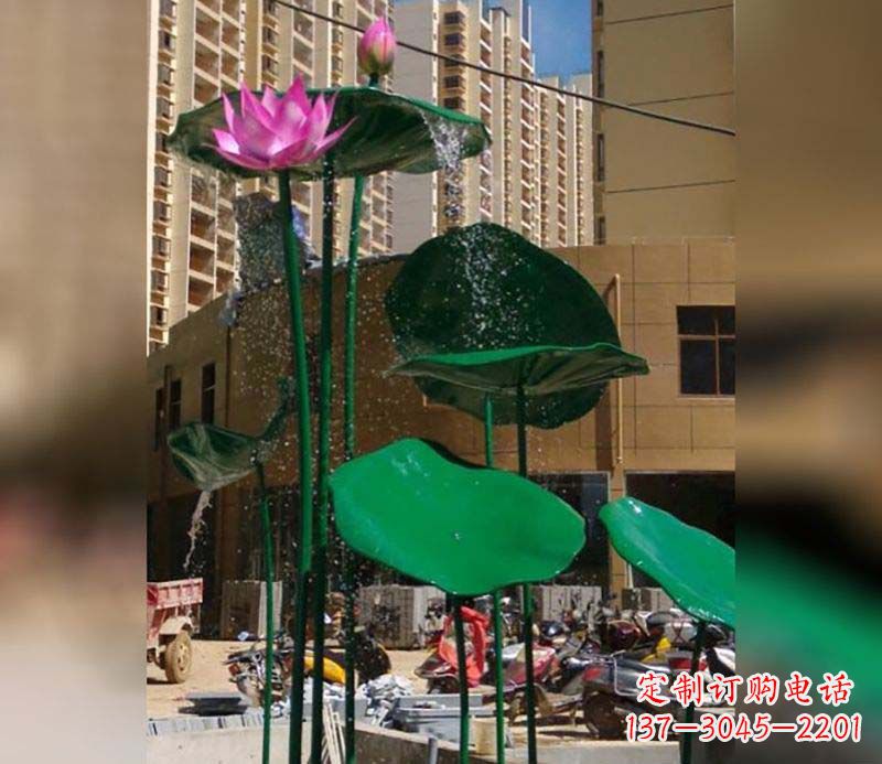 深圳不锈钢仿真荷花雕塑 (2)