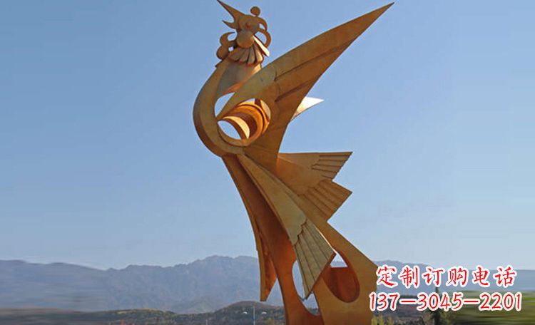 深圳不锈钢凤凰抽象雕塑