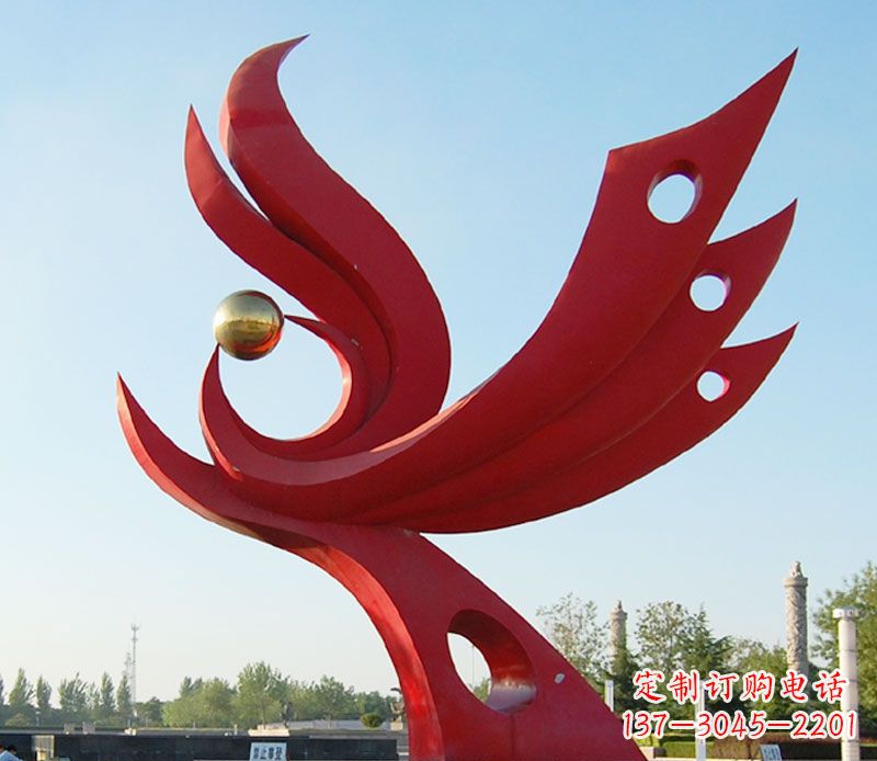 深圳不锈钢凤凰广场雕塑 (2)