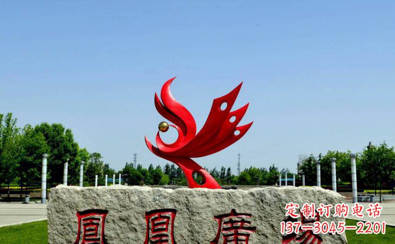 深圳不锈钢凤凰景观雕塑 (3)
