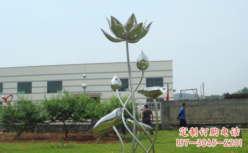 深圳不锈钢公园荷花雕塑 (2)