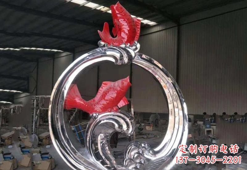 深圳不锈钢跃龙门雕塑——浪漫传奇的见证