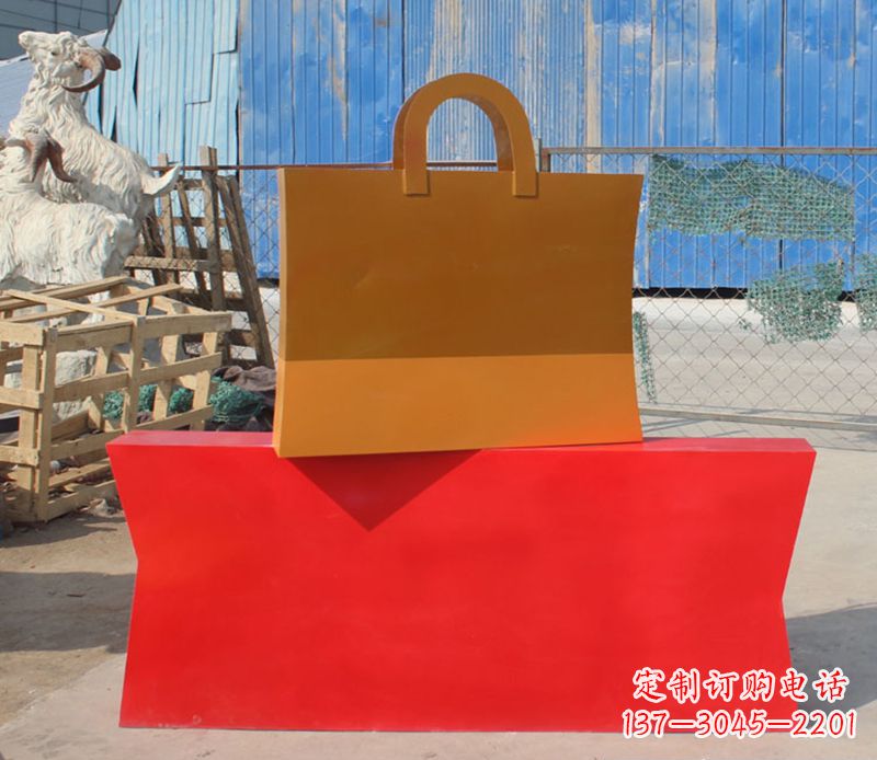 深圳精美不锈钢购物袋雕塑