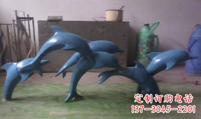 深圳不锈钢海豚雕塑精致的艺术品