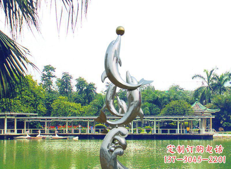 深圳不锈钢海豚艺术与美的完美结合