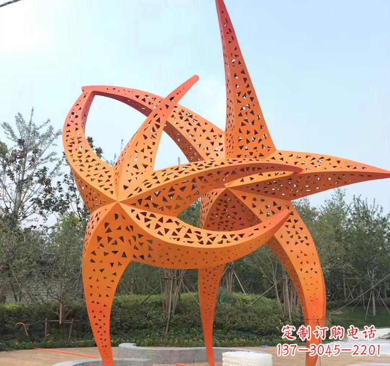 深圳不锈钢海星海洋动物雕塑