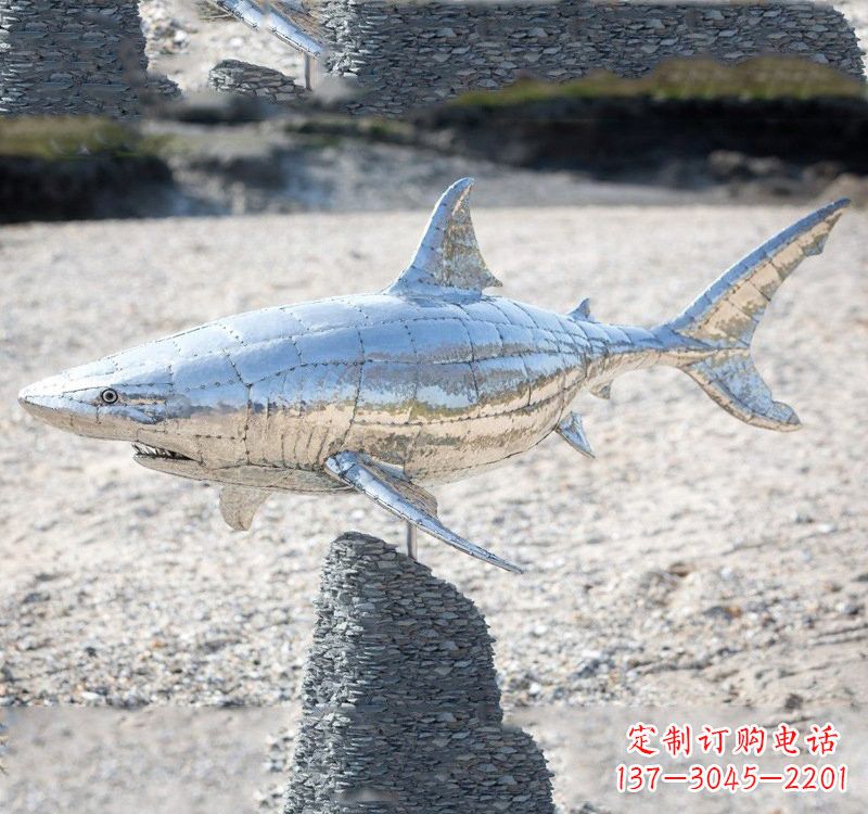 深圳不锈钢海洋公园鲨鱼动物雕塑