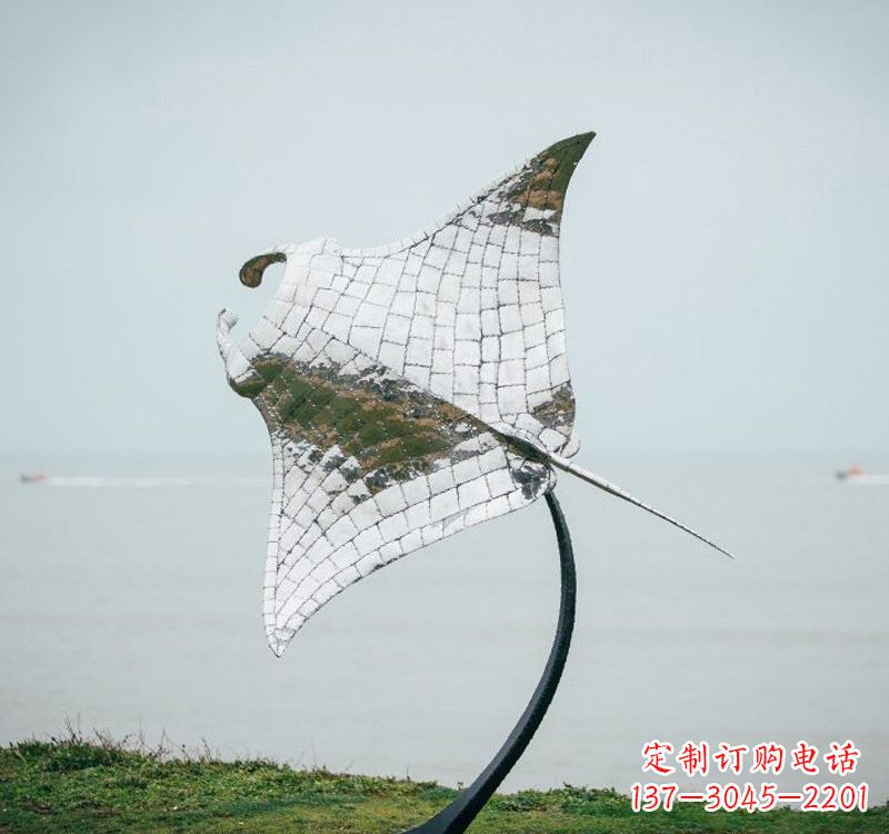 深圳不锈钢海洋动物蝠鲼雕塑