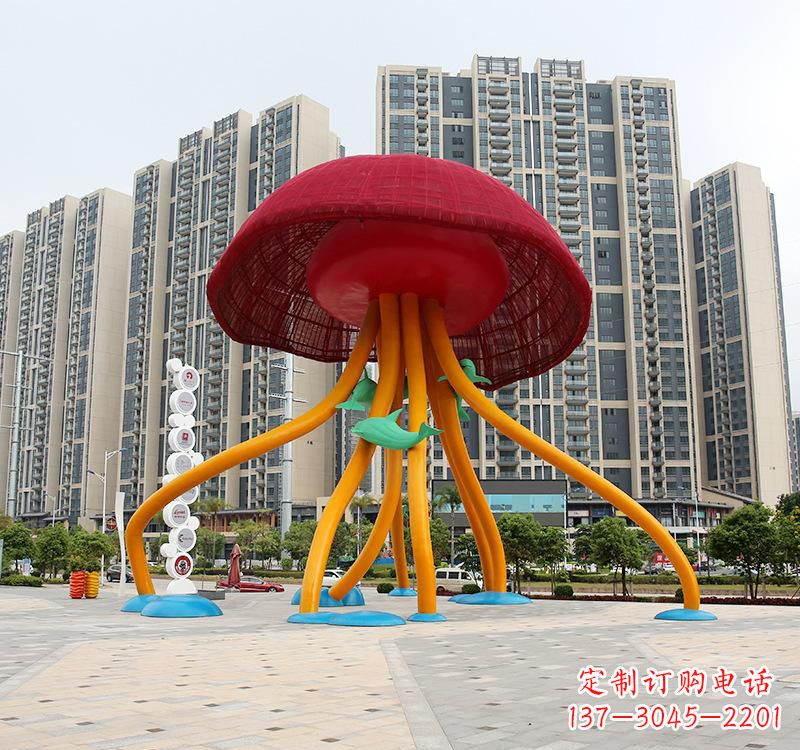 深圳不锈钢海洋水母动物雕塑