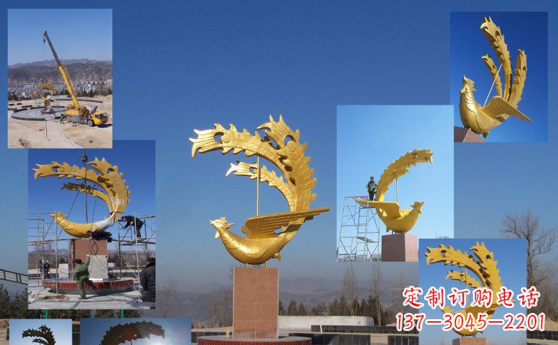 深圳凤凰金色雕塑——展现凤凰之美