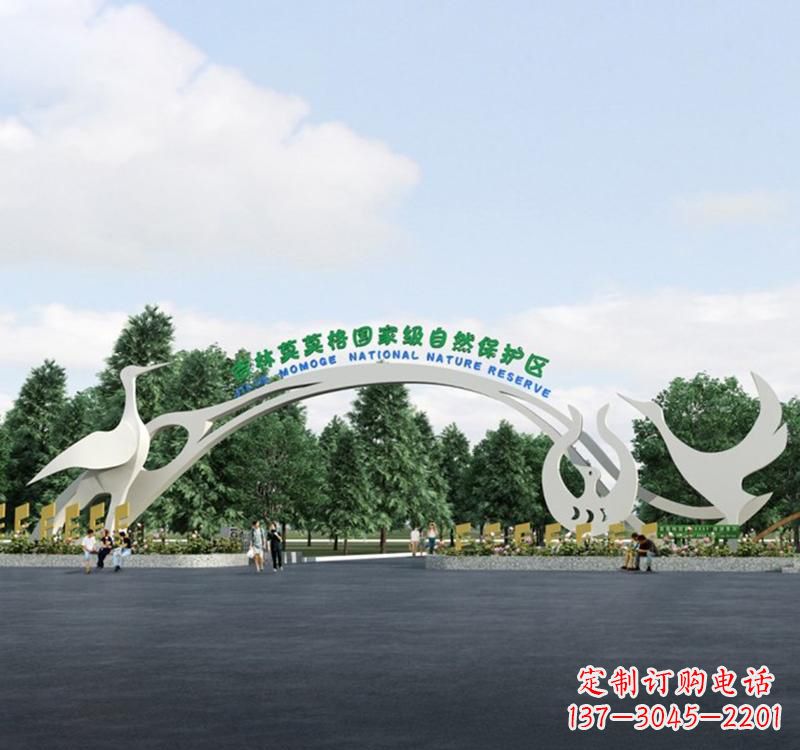 深圳不锈钢景区拱门雕塑精美绝伦