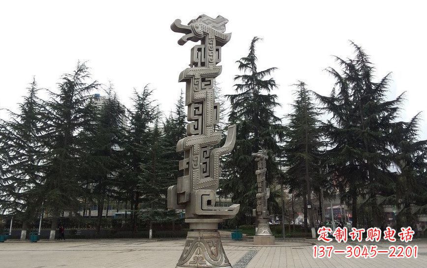 深圳不锈钢龙柱雕塑引领公共景观