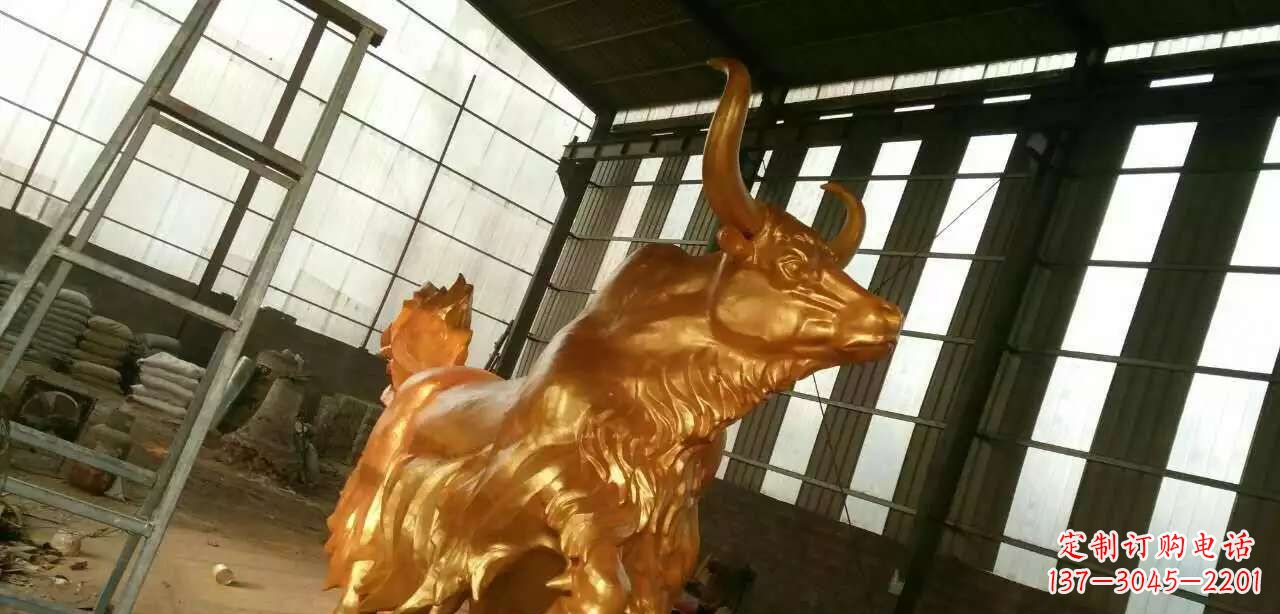 深圳精美不锈钢牦牛钛金雕塑
