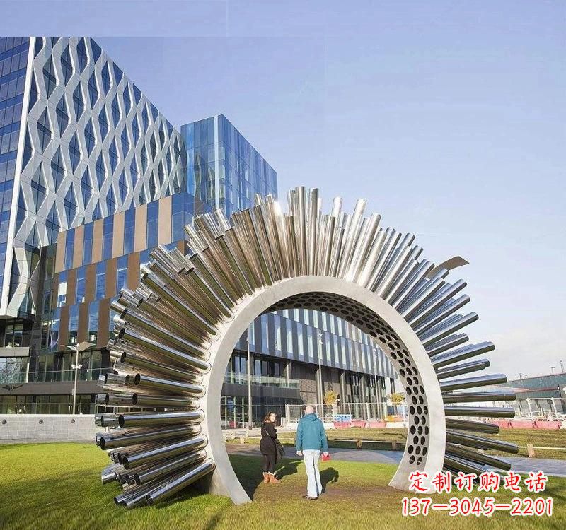 深圳不锈钢喷漆拱门雕塑