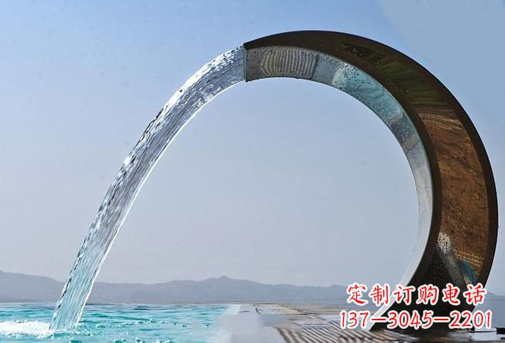 深圳不锈钢喷水圆环雕塑