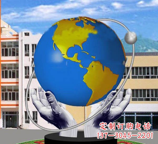 深圳艺术与自然的完美结合——不锈钢手托地球雕塑