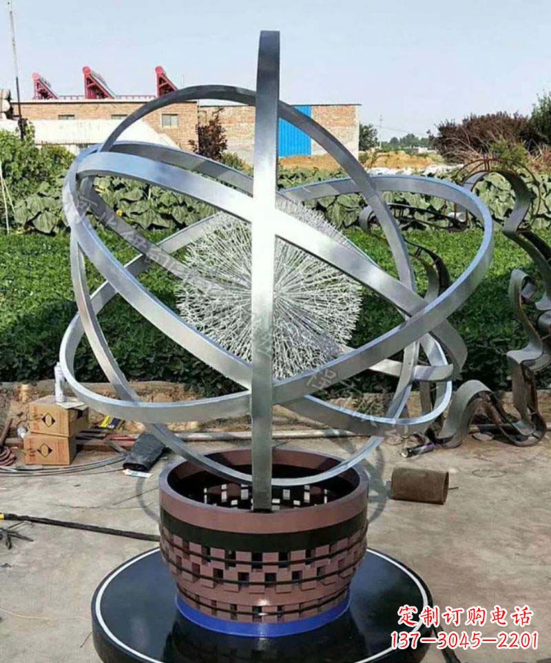 深圳不锈钢铁艺圆环景观雕塑
