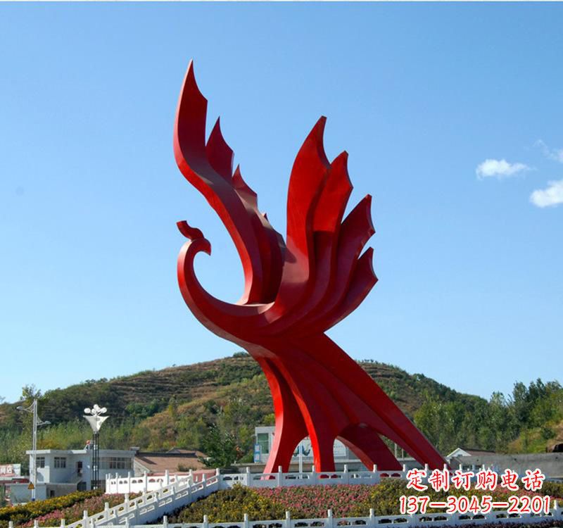 深圳不锈钢现代凤凰雕塑——给都市带来灵动之美
