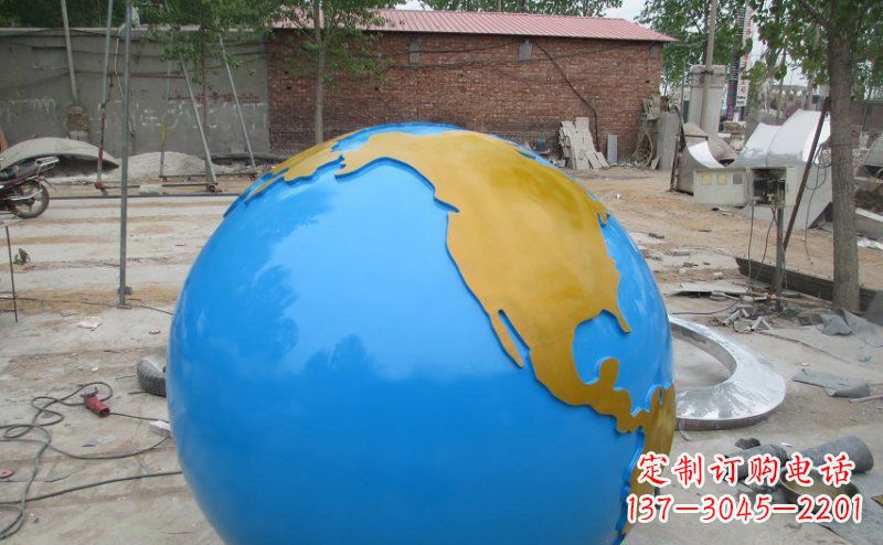 深圳不锈钢校园地球雕塑 (2)