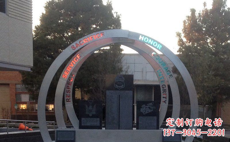 深圳不锈钢艺术门圆环雕塑——精美绝伦