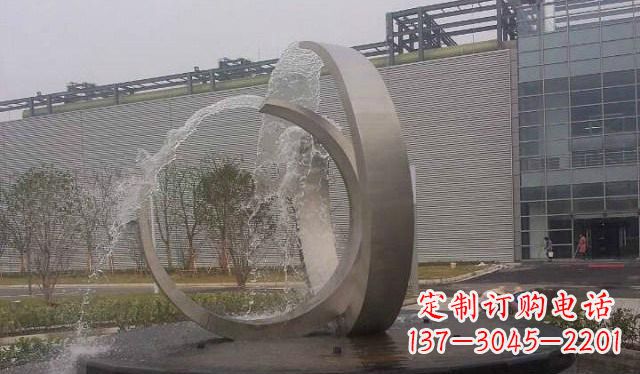 深圳不锈钢圆形喷泉雕塑美丽的艺术装置
